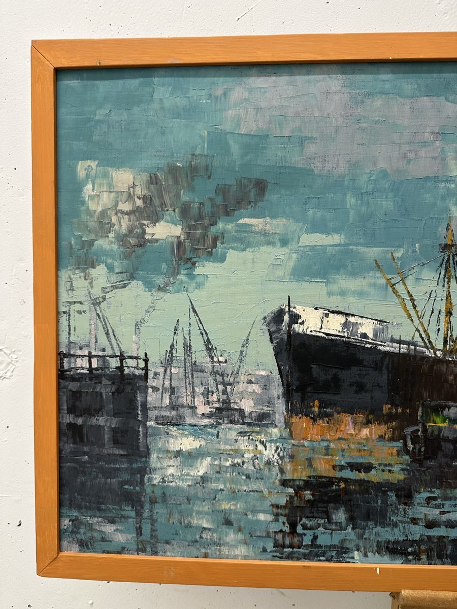 Dipinti: Gemälde A. V. Gogh Hafen Maritim Schiffe – Usato da Ebikon venduto da Gaenggeliwaar 1