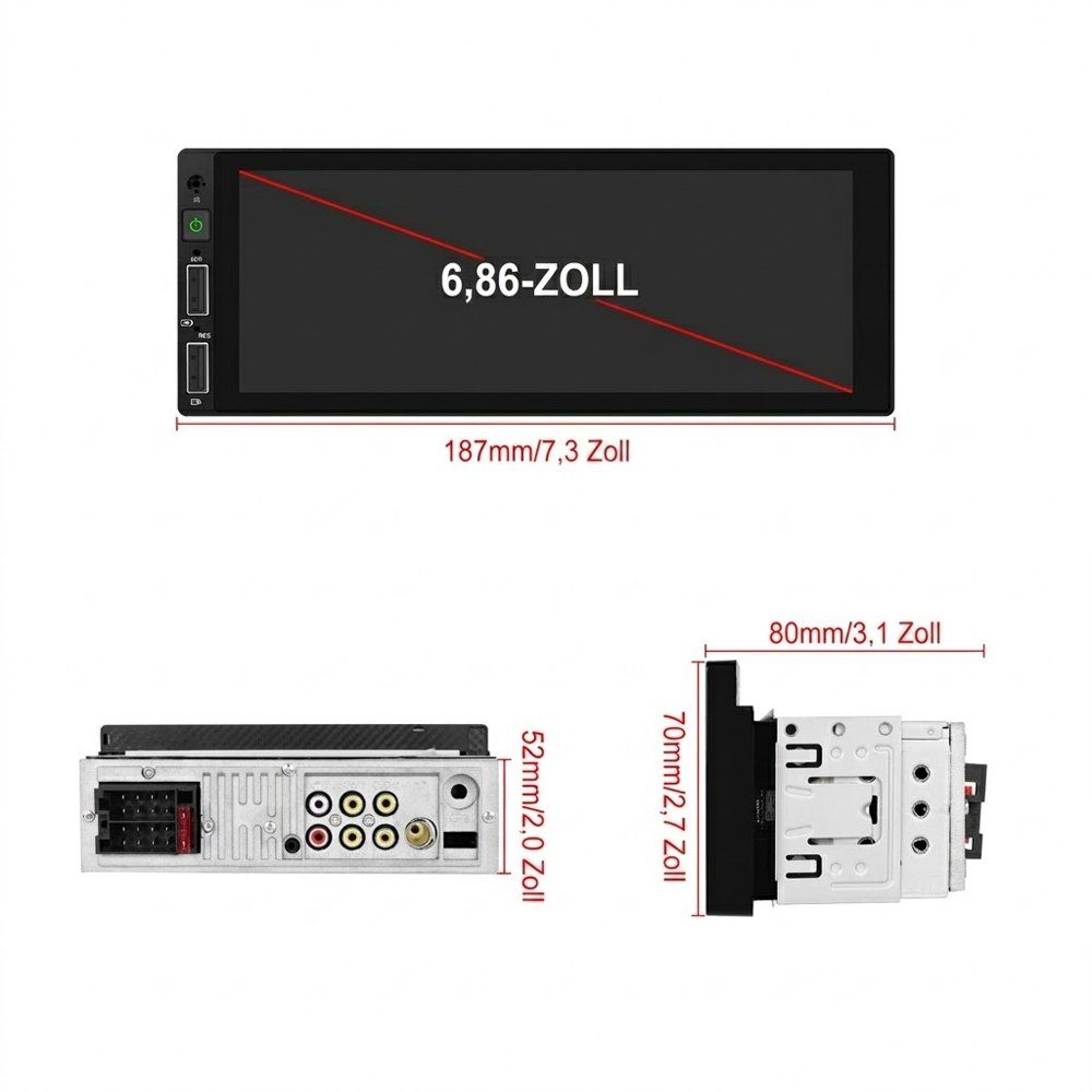 Radios: 1 DIN Carplay Wireless Autroradio Android Auto Navi FM – Neu und originalverpackt aus Chiasso von online.shop 7