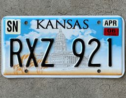 Alte Autonummer Amerika Kansas 2006