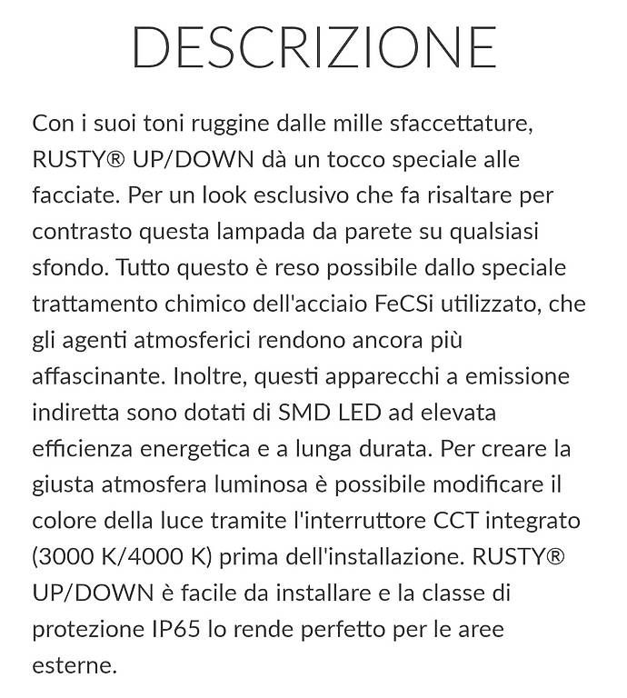 Lampade: Lsv lampada Rusty up/down – Usato da Viganello venduto da biz_cp9h 2