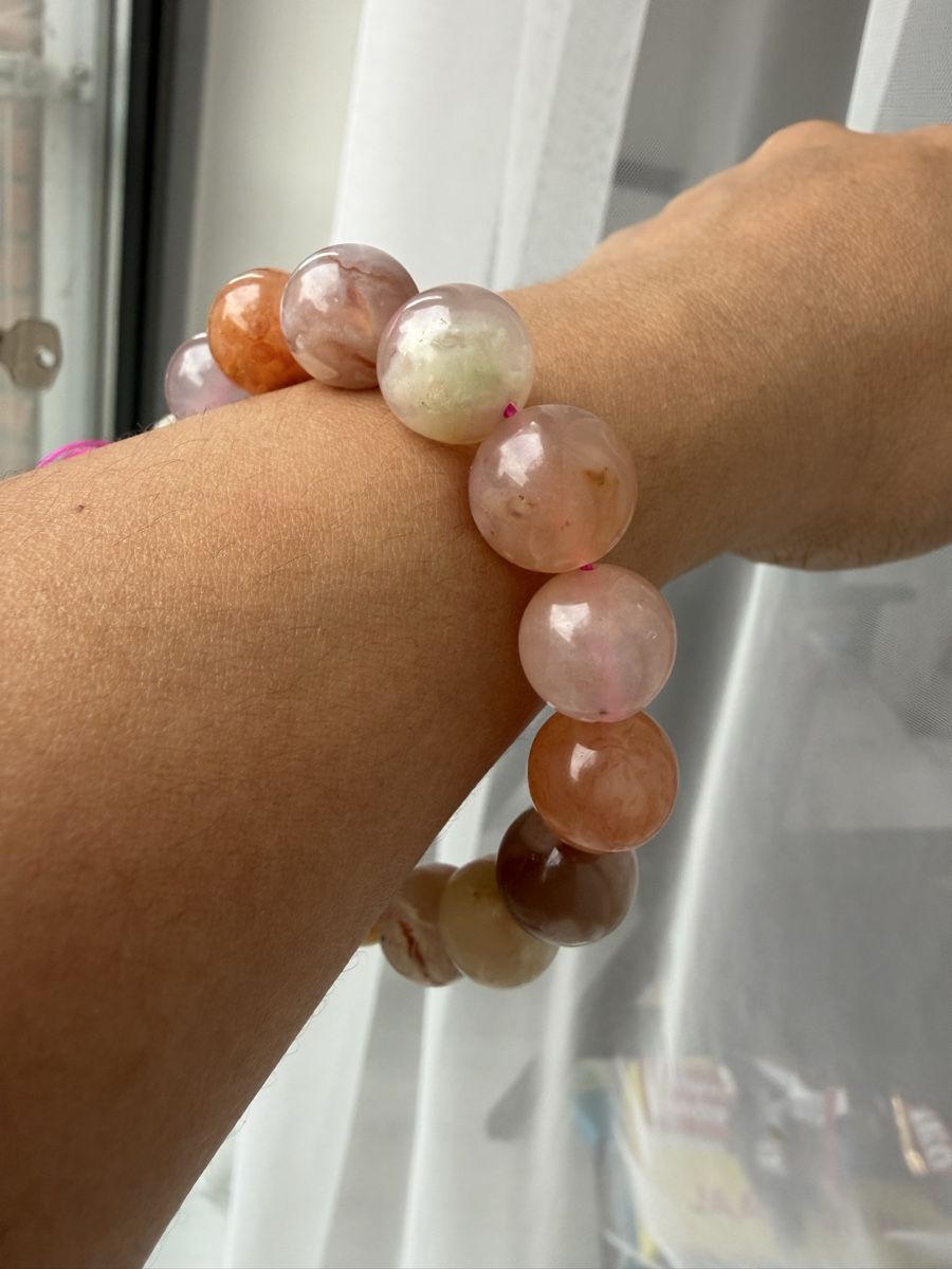 Bracelets: Schöne Rosa Sakura-Achat, 13 mm – Neuf (Voir description) à Jegenstorf par SteinGlanz 4