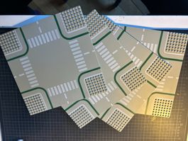 10 Lego Bauplatten (Kreuzung, Kurve, Strasse, T-Kreuzung,)