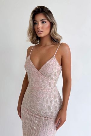 Pink Sequin Mermaid Abendkleid