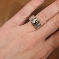 Ring 925 silber, mit Yin Yang Motiv, Grösse 63