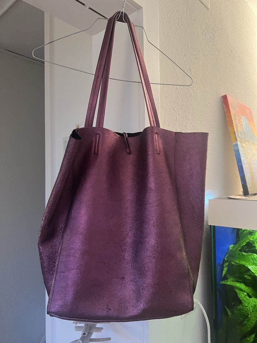 Vera Pelle Borse da donna: Leder Shopper violett metalisé – Nuovo (secondo la descrizione) da Lindau venduto da Caemi77 1