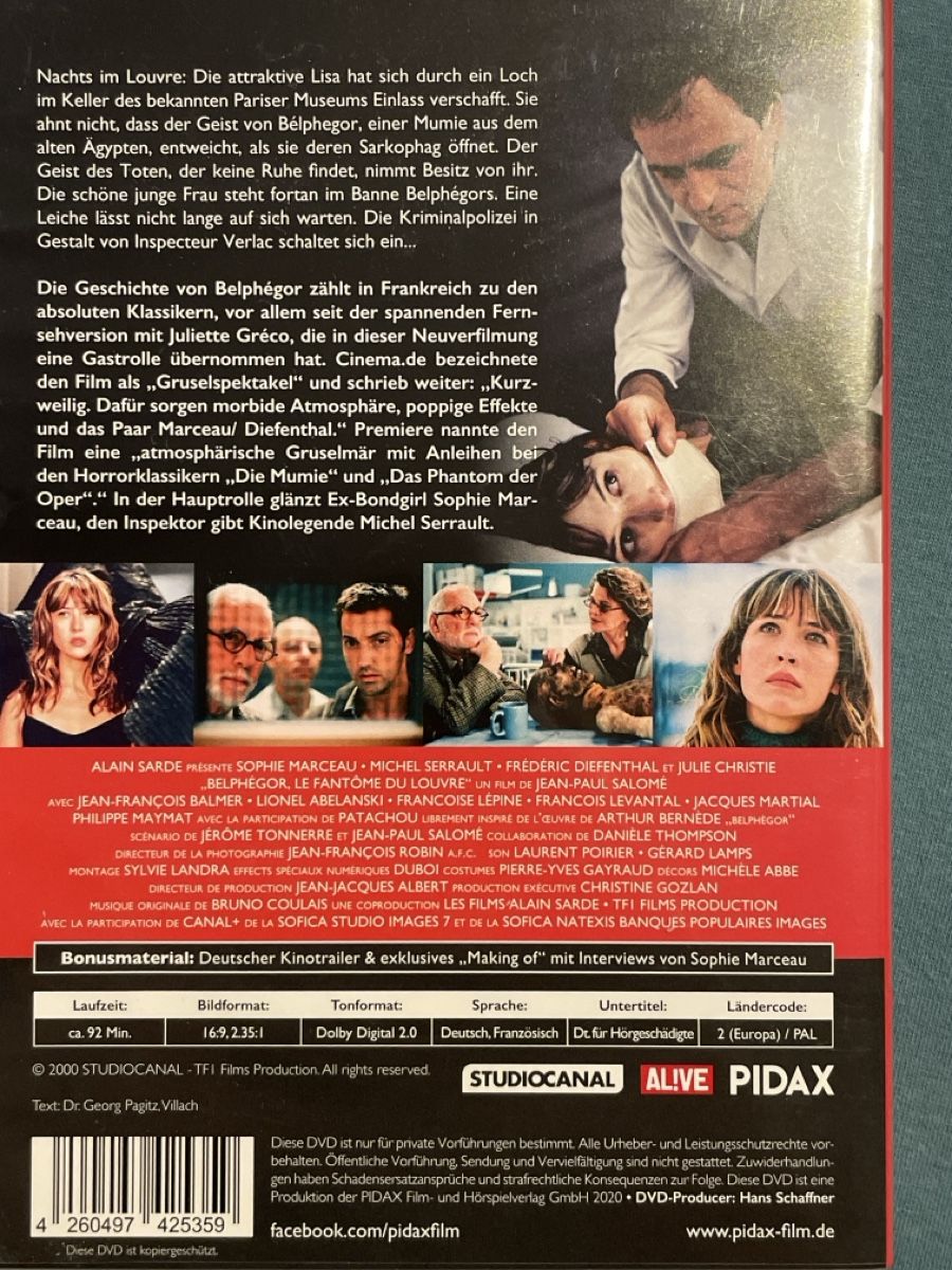 Alle DVDs: Belphegor - Das Phantom des Louvre (2001) – Neu (gemäss Beschreibung) aus Waldenburg von Mimily33 1