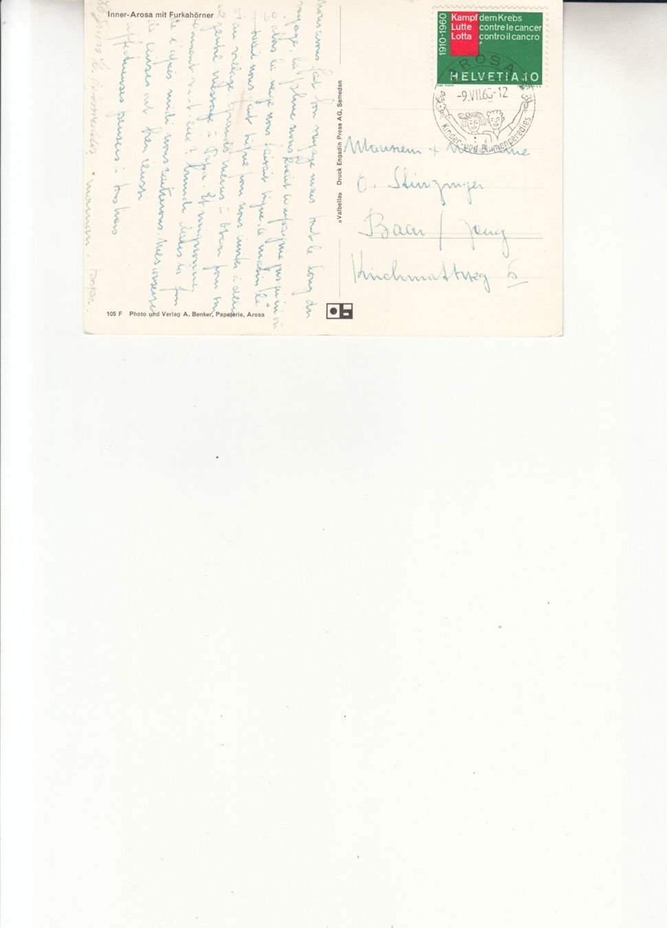 Cartes postales: Inner Arosa 1960 – D'occasion à Bürglen TG par StampGraf 1