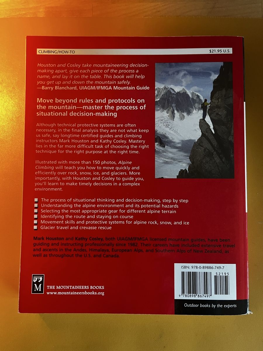 Bücher: Alpine Climbing - Techniques to take tou higher – Gebraucht aus Zürich von torokbalint84 1