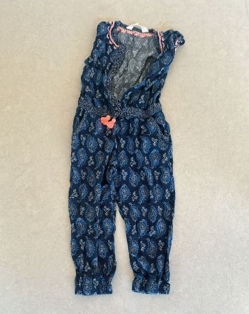 Mädchen Jumpsuit dunkelblau Paisley Muster Grösse 98