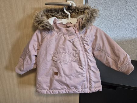 H&M Übergangsjacke Baby Mädchen Gr 68 Rosa mit Kapuze