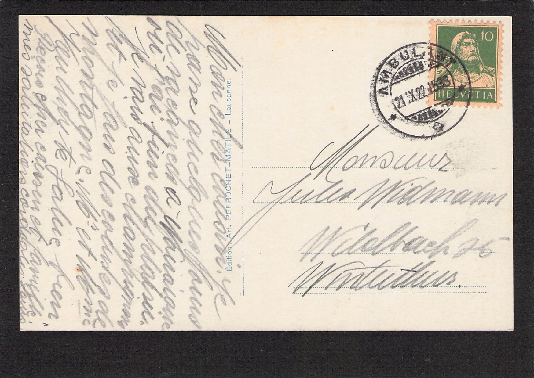 Cartoline postali: #Noiraigue NE , gel. 1922 – Usato da Reichenburg venduto da Pipo-67 1