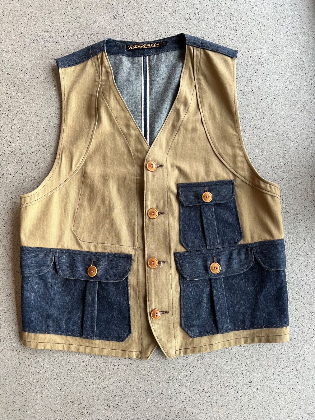 Gilets & Westen: Rising Sun Co Vest Jeans, Canvas – Neu (gemäss Beschreibung) aus Beinwil am See von isole