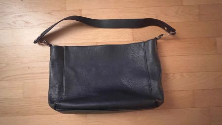 Handtasche aus Leder, dunkelblau, Top Zustand