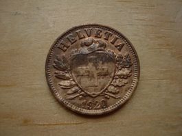 (Z2) 2 Rappen 1920 VZ-UNZ