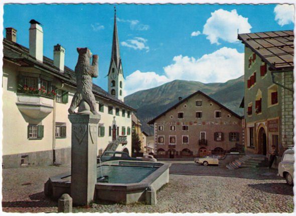 Cartes postales: Zuoz - Dorfplatz – D'occasion à Binningen par Mountainrider
