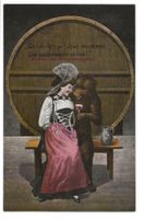 Bärenkarte - Bern im Kornhauskeller - Bär mit Trachtenfrau