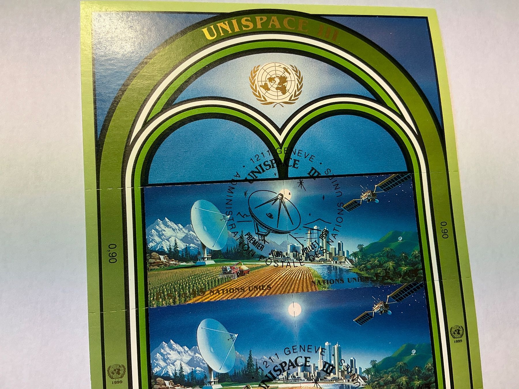 Tous les timbres: Unispace III UNO 1 Juli 1999 – Neuf (Voir description) à Maur par 20hcodracir11 1