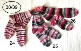 handgestrickte Wollsocken, 38/39