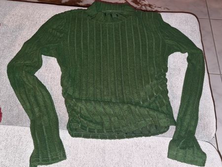 Shein Rippenstrick Oberteil, Gr. M, olivgrün, Herbst Top!