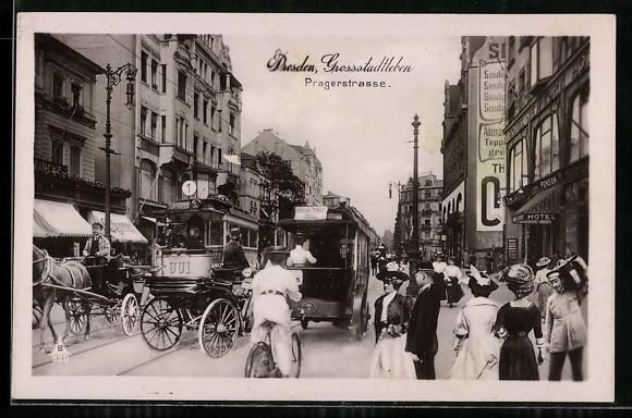 Cartoline postali: Dresden, Grosstadtleben, Pragerstrasse – Usato da Berlin venduto da bartko-reher