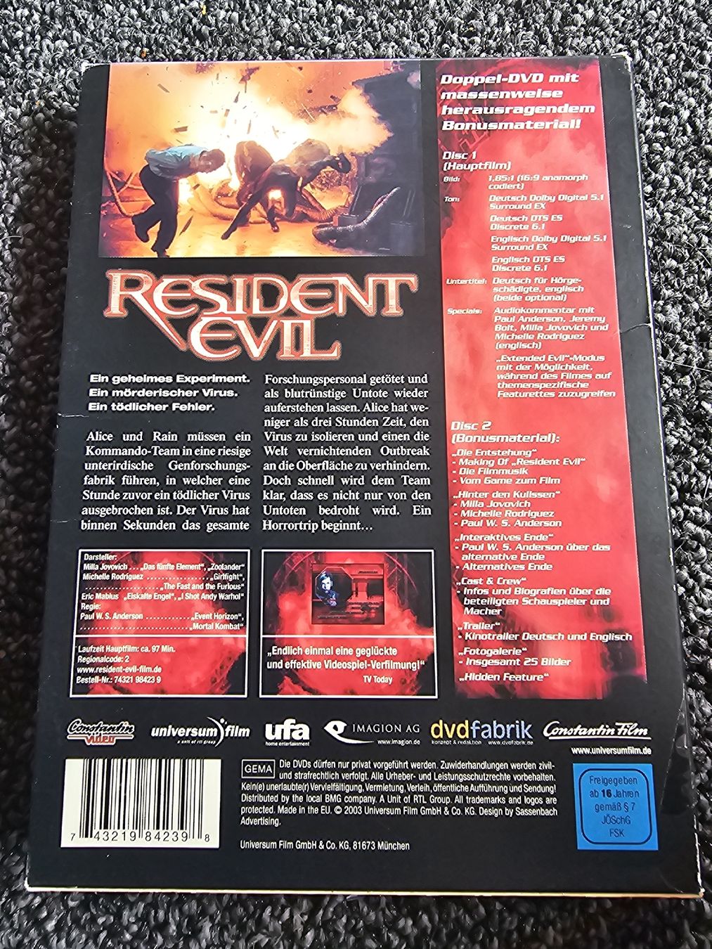 Tutti i DVDs: Resident Evil DVD Special Edition(18523) – Usato da Ruswil venduto da jan_bxl5 1
