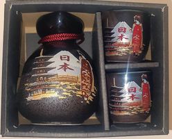 Sake set Iga Hankake Marukan Japan Tokkuri Ochoko Set