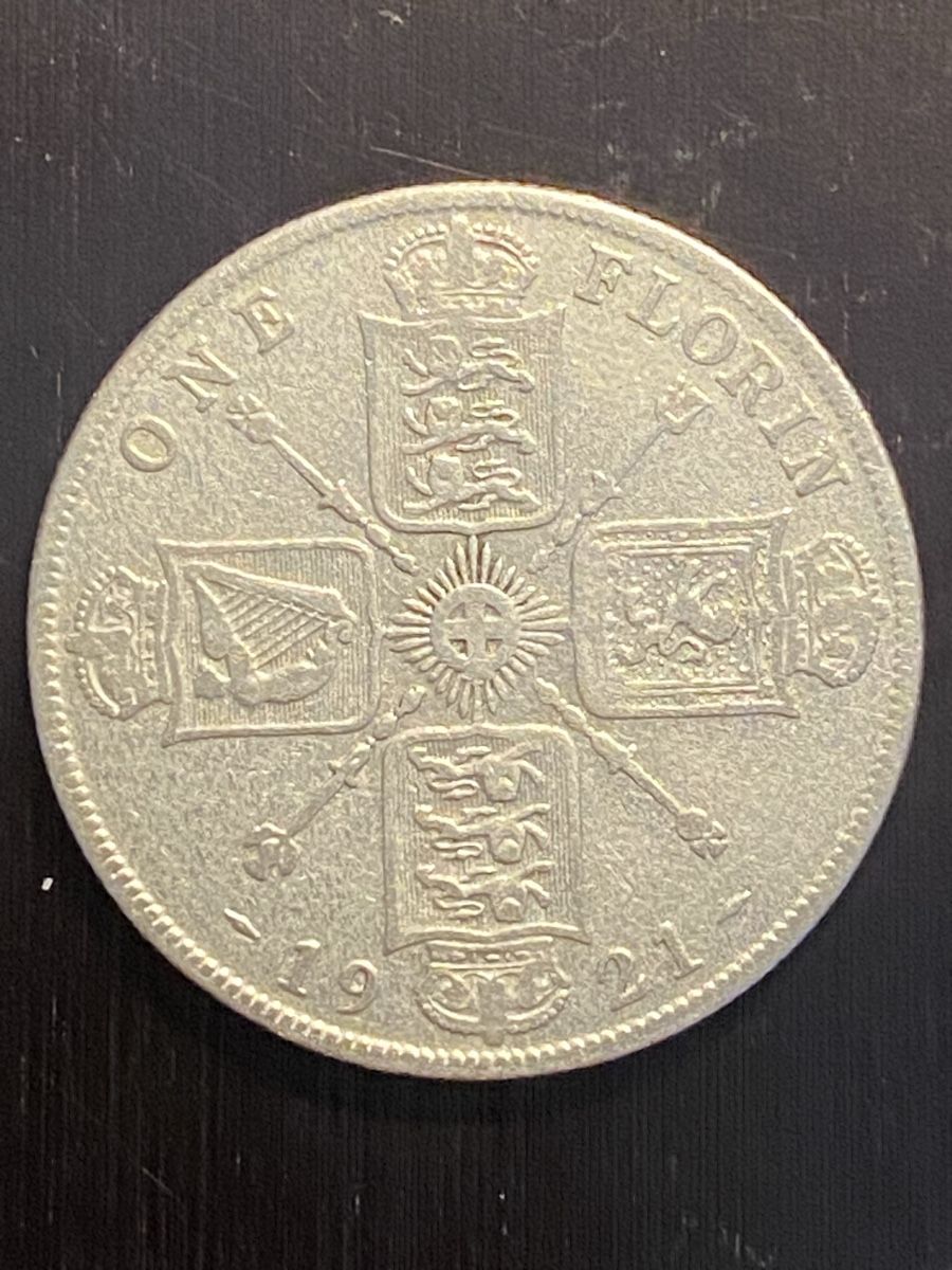 Alle Münzen: Royaume-Uni, 1 Florin 1921 Argent – Gebraucht aus Corsier-sur-Vevey von Ginoarturo