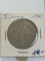½ Crown 1947 - George VI - Top Erhaltung (I3)