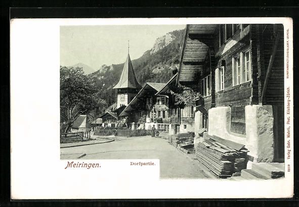 Cartoline postali: AK Meiringen, Dorfpartie – Usato da Berlin venduto da bartko-reher