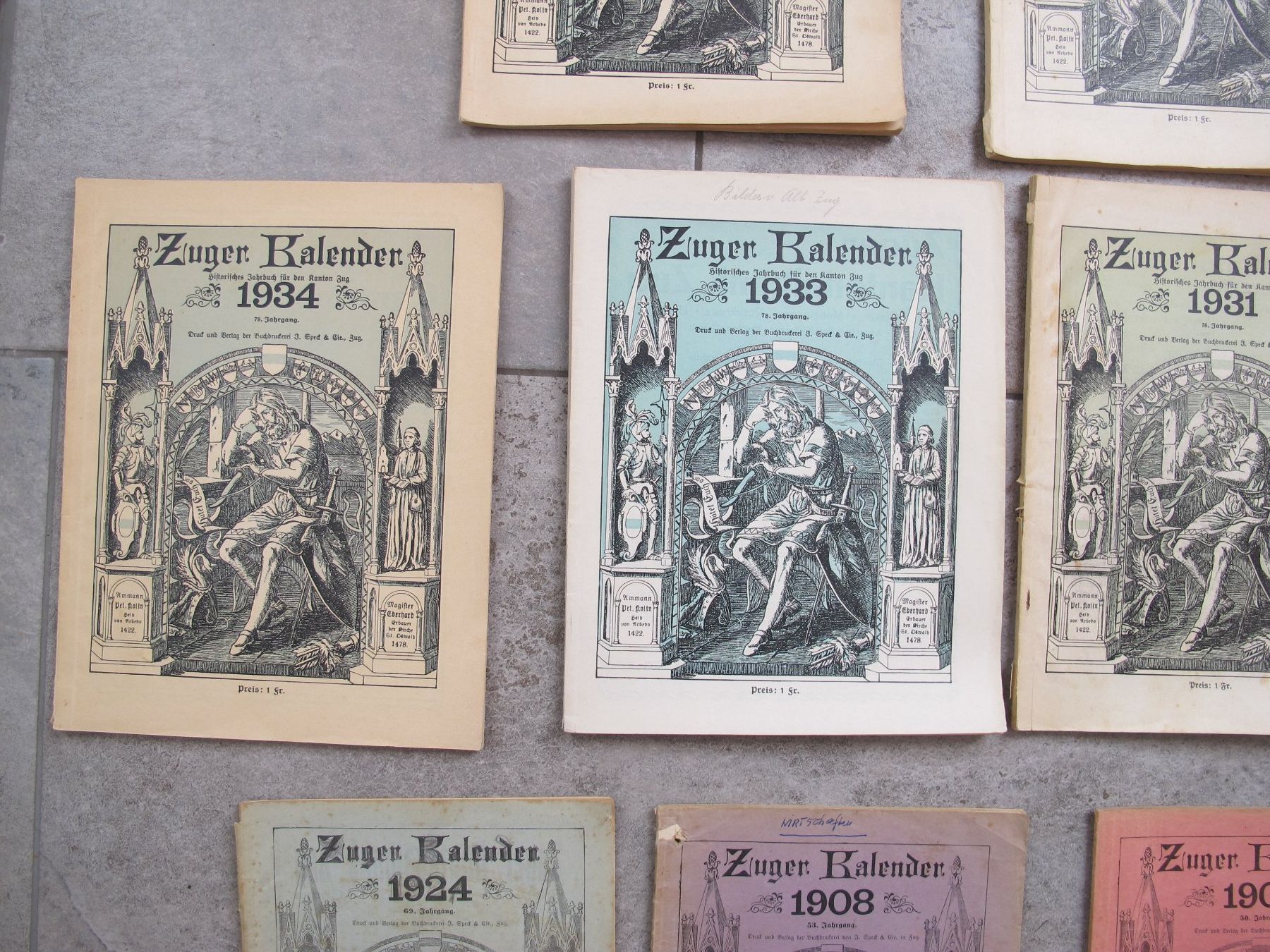 Calendari: 9 antike Zuger Kalender – Usato da Wädenswil venduto da Turusukko 3