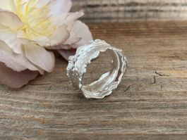Bandring Sterling Silber 925 kunstvoll geschmiedet G: 60