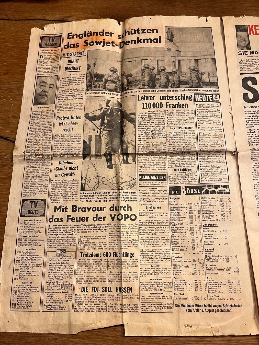 Riviste & Magazine: Blick Tageszeitung 18. August 1961 – Usato da Spiez venduto da _silvio_99 1