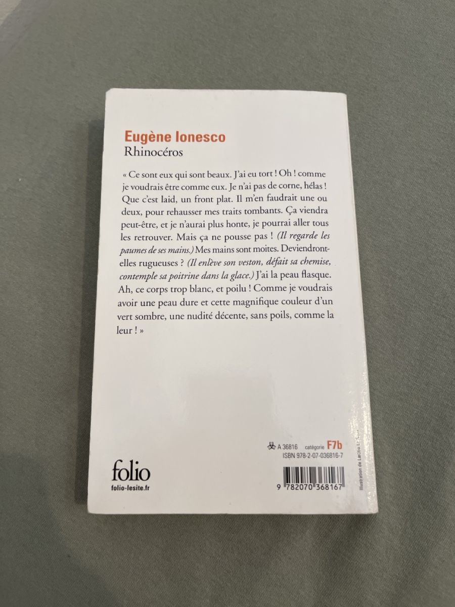 Libri: Eugène Ionesco Rhinocéros Buch – Usato da Uster venduto da Kaito_4 1