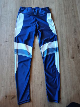 Sport Leggings, Grösse S, Blau/Weiss