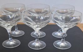 6xSet Gorham Crystal Champagnerschalen „Sonja“ Bleikristall