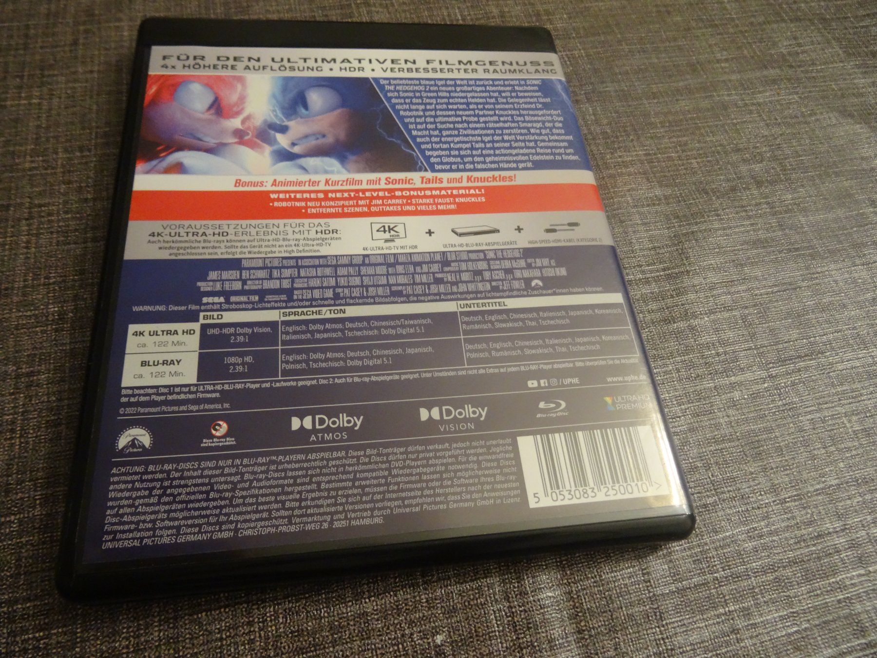 Alle DVDs: Sonic the Hedgehog 2 4K Ultra HD UHD + Blu-Ray – Gebraucht aus Olten von Disc-Verkauf 2