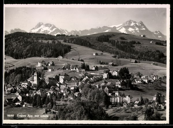 Cartoline postali: AK Trogen /App., Blick zum Säntis – Usato da Berlin venduto da bartko-reher