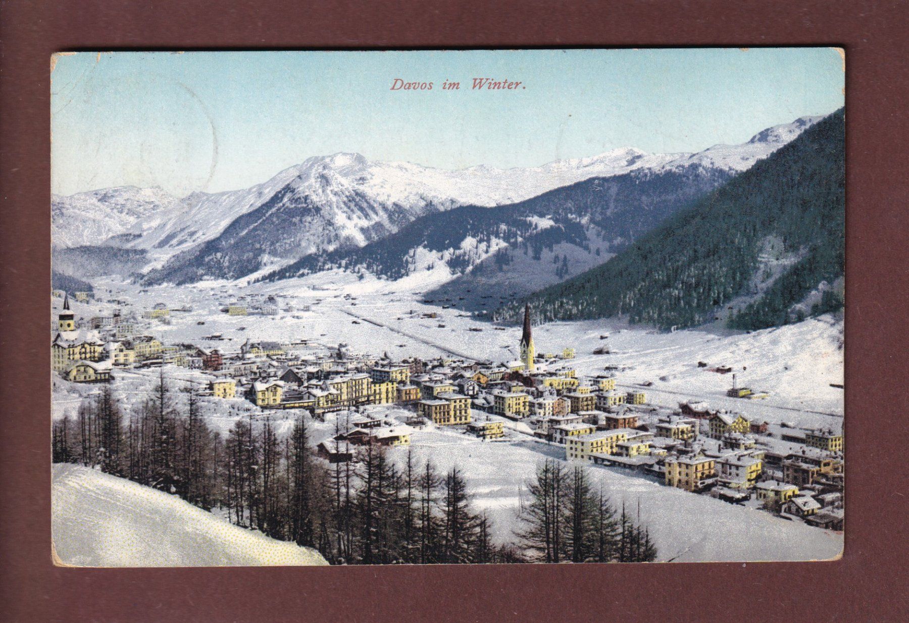 Cartoline postali: DAVOS im Winter - 1912 – Usato da Pully venduto da nicecards