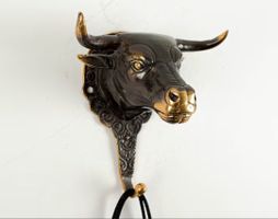 Patère Murale Tête de Taureau Bronze 🐂