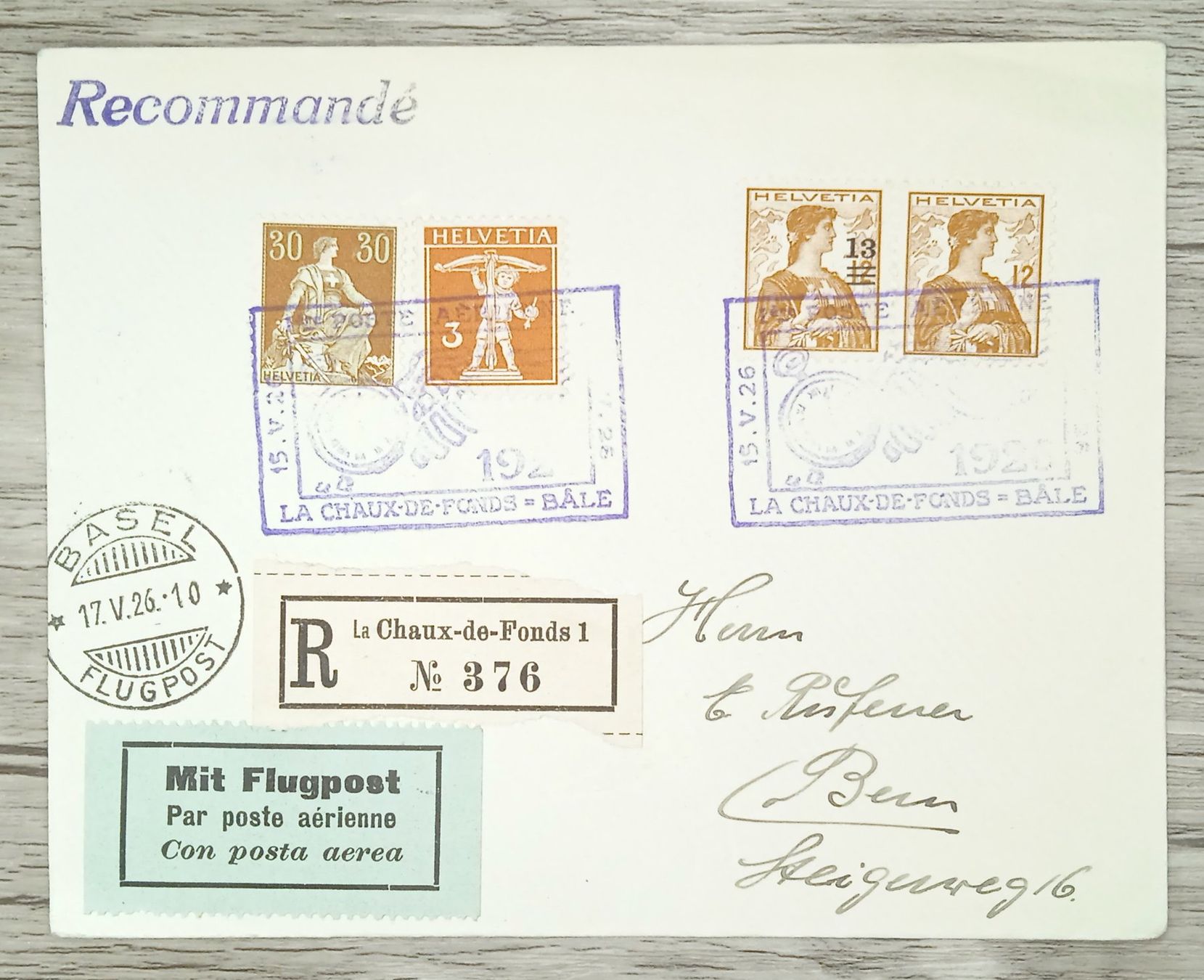 Tous les timbres: TR12 Enveloppe + Timbre Suisse 1926 – D'occasion à Cousset par Patrick_Collections