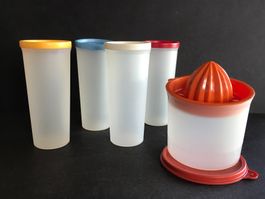 TUPPERWARE-Set Saftpresse Zitruspresse Becher Trinkbecher