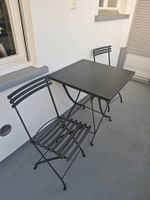 Balkon-/Gartenmöbel Set – Tisch + 2 Klappstühle, Anthrazit
