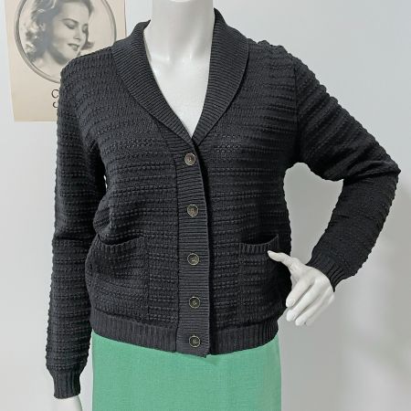 Strickjacke IRIL Switzerland 40/42 nachtblau VINTAGE 1970s