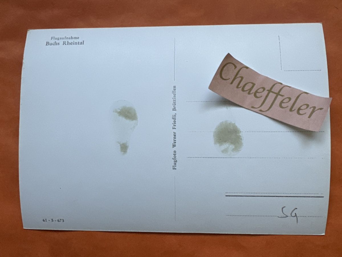 Cartes postales: Flugaufnahme:  Buchs Rheintal  – Défectueux à Zürich par Chaeffeler 1
