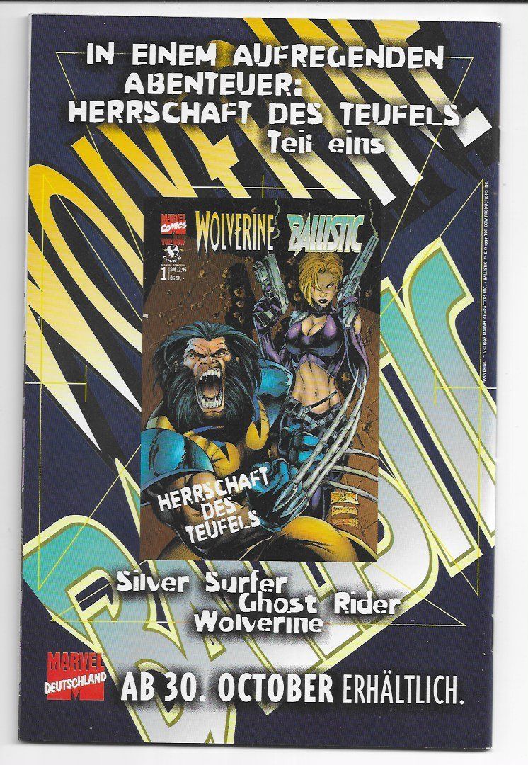 Fumetti: Wolverine Comic Marvel Deutschland Nr 3, 1997 – Nuovo (secondo la descrizione) da Winterthur venduto da Wolfensberg 2