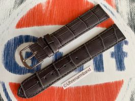 20mm Uhrenarmband Leder grau, Uhrenband, Lederband