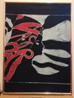 Batik Art Design in Silver frame - Woman's Profile