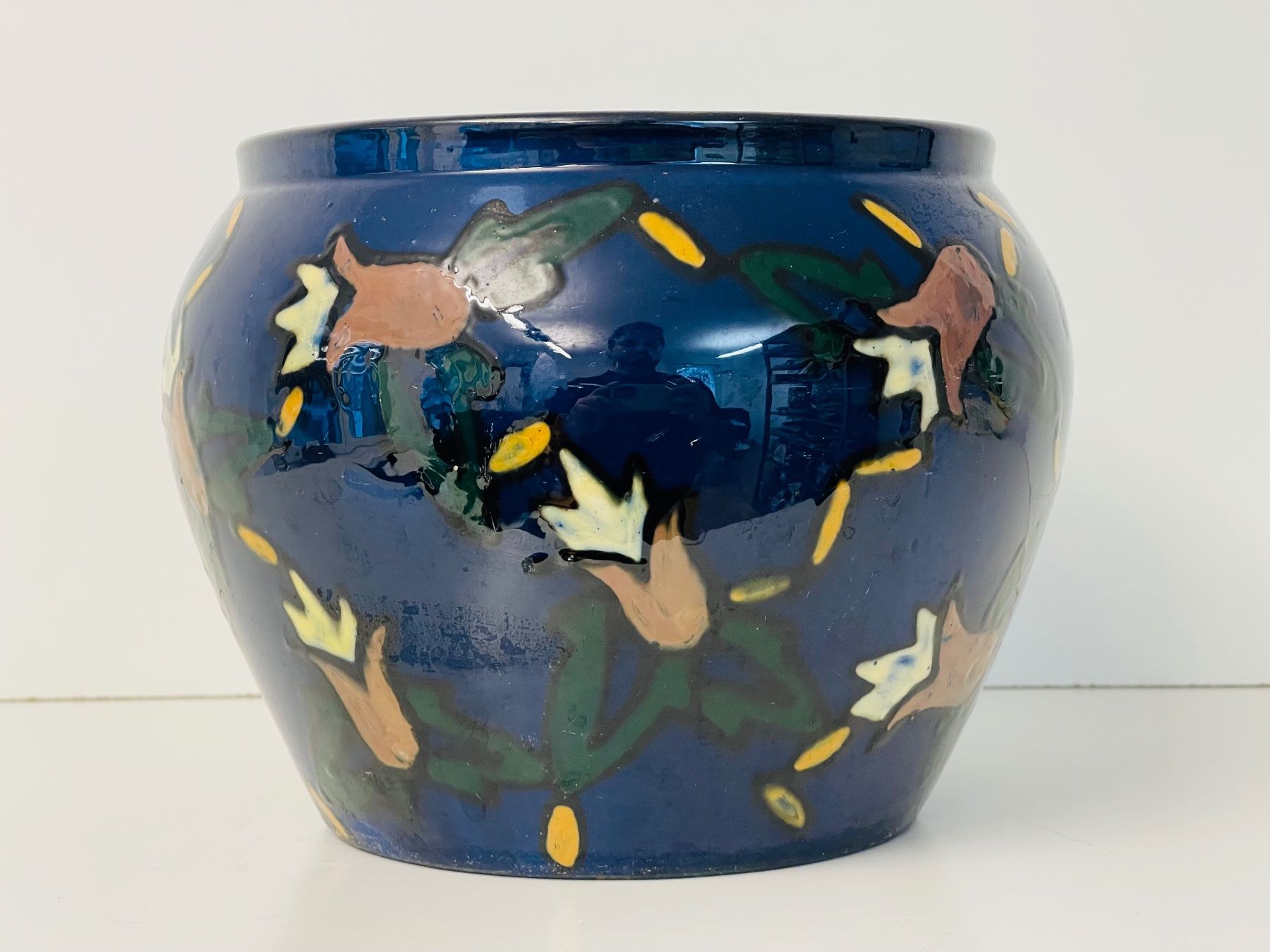 Vasi & Recipienti: Blaue Keramik Vase handbemalt – Usato da Zürich venduto da Arche_Brockenhaus 1