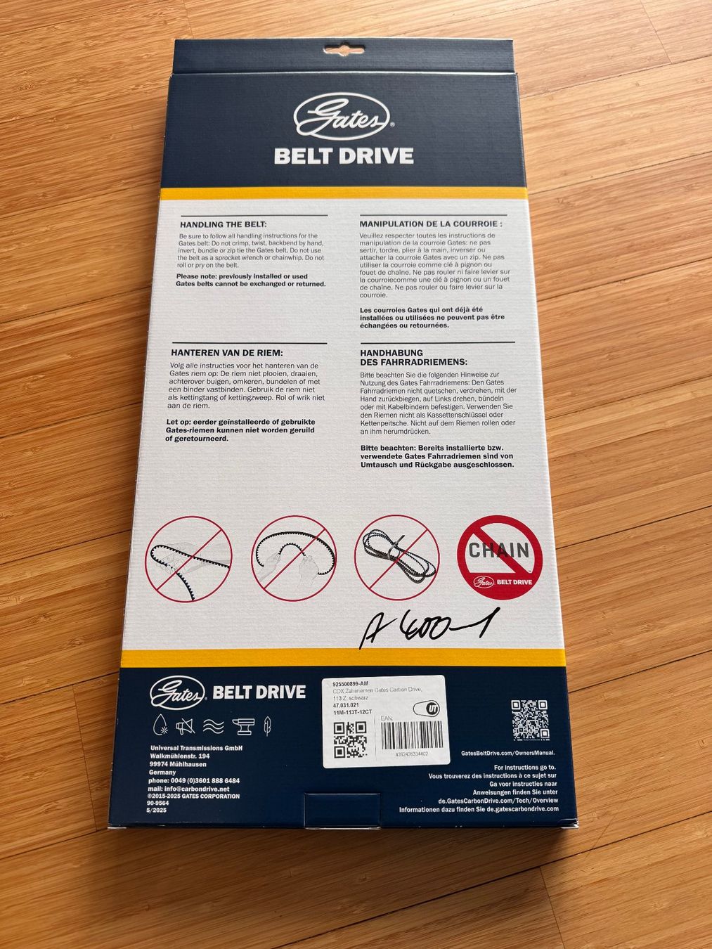 Gates Ersatzteile: Neuer Gates Carbon Drive CDX Zahnriemen 113 Zähne, schwarz – Neu und originalverpackt aus Pfäffikon ZH von Eweco61 2