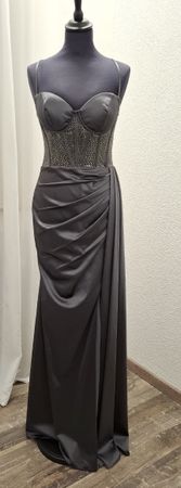 Graues Abendkleid, Grösse 36, mit Strass Details ✨